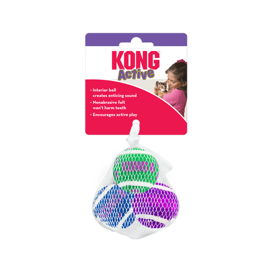 KONG Active Tennis Balls w/Bells – 3-pk