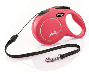 Flexi Classic New Cord M 8 m – Sort / Rød