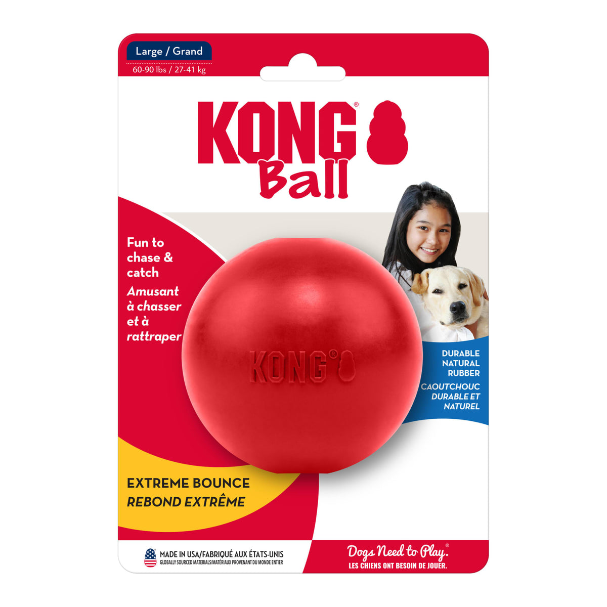 KONG Ball w/Hole L – Rød
