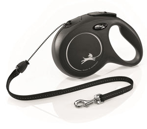Flexi Classic New Cord M 8 m – Sort / Rød