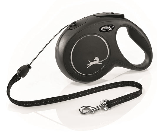 Flexi Classic New Cord M 8 m – Sort / Rød