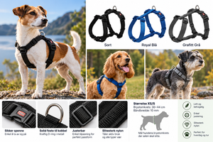 Hundesele Premium XS/S – Justerbar hundesele 30–44 cm
