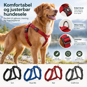 Hundesele Premium S/M – Justerbar 42–60 cm