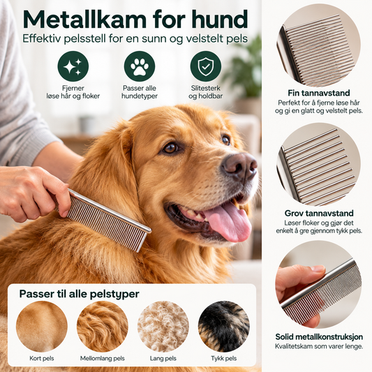 Metallkam for Hund – Fin og Grov Pelskam
