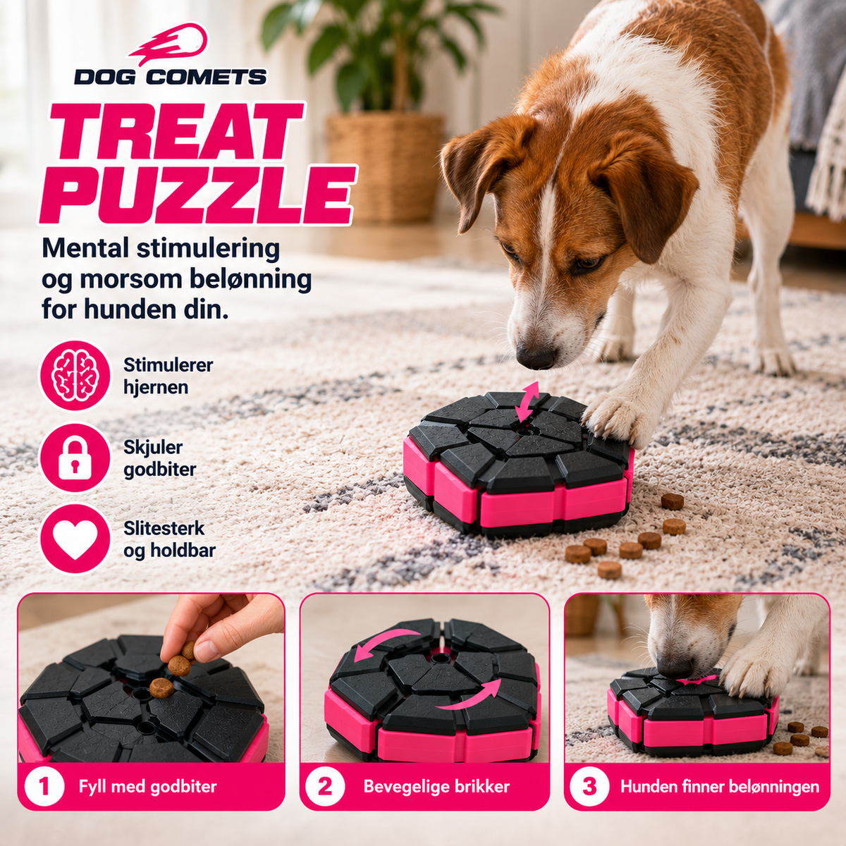 Dog Comets Treat Puzzle – Rosa