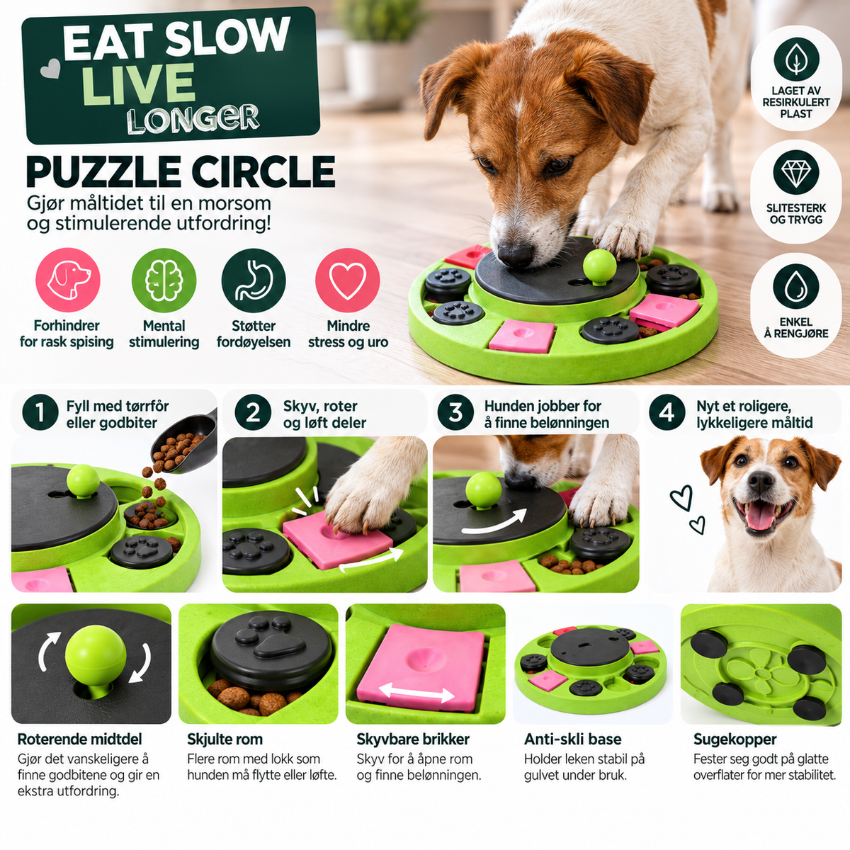 Eat Slow Live Longer Puzzle Circle