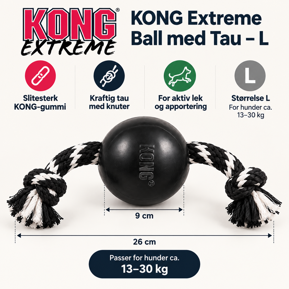 KONG Extreme Ball med Tau – L