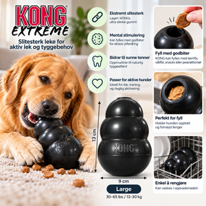 KONG Extreme L – Slitesterk Aktiviseringsleke for Hund