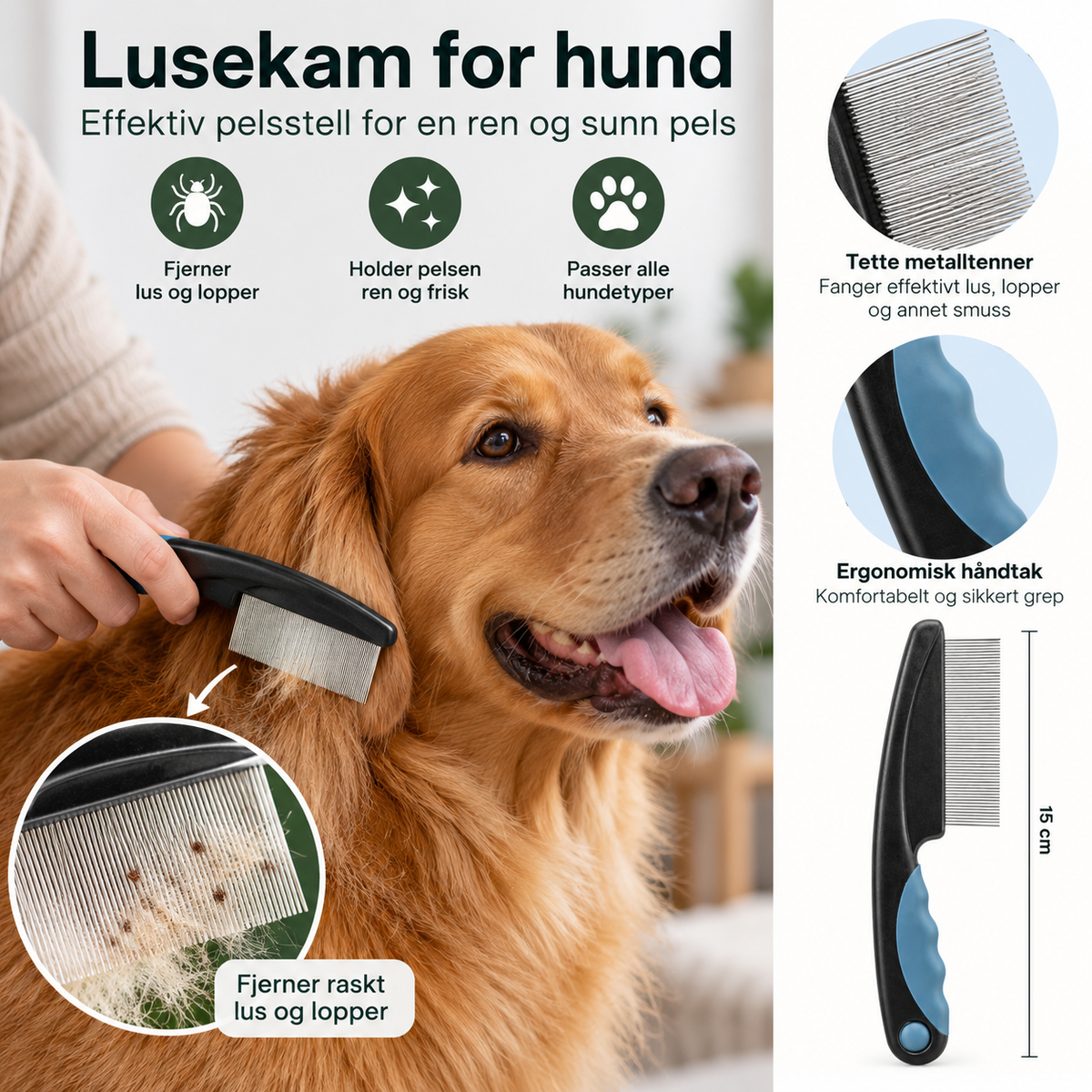 Lusekam for Hund – Fin Kam for Pelsstell