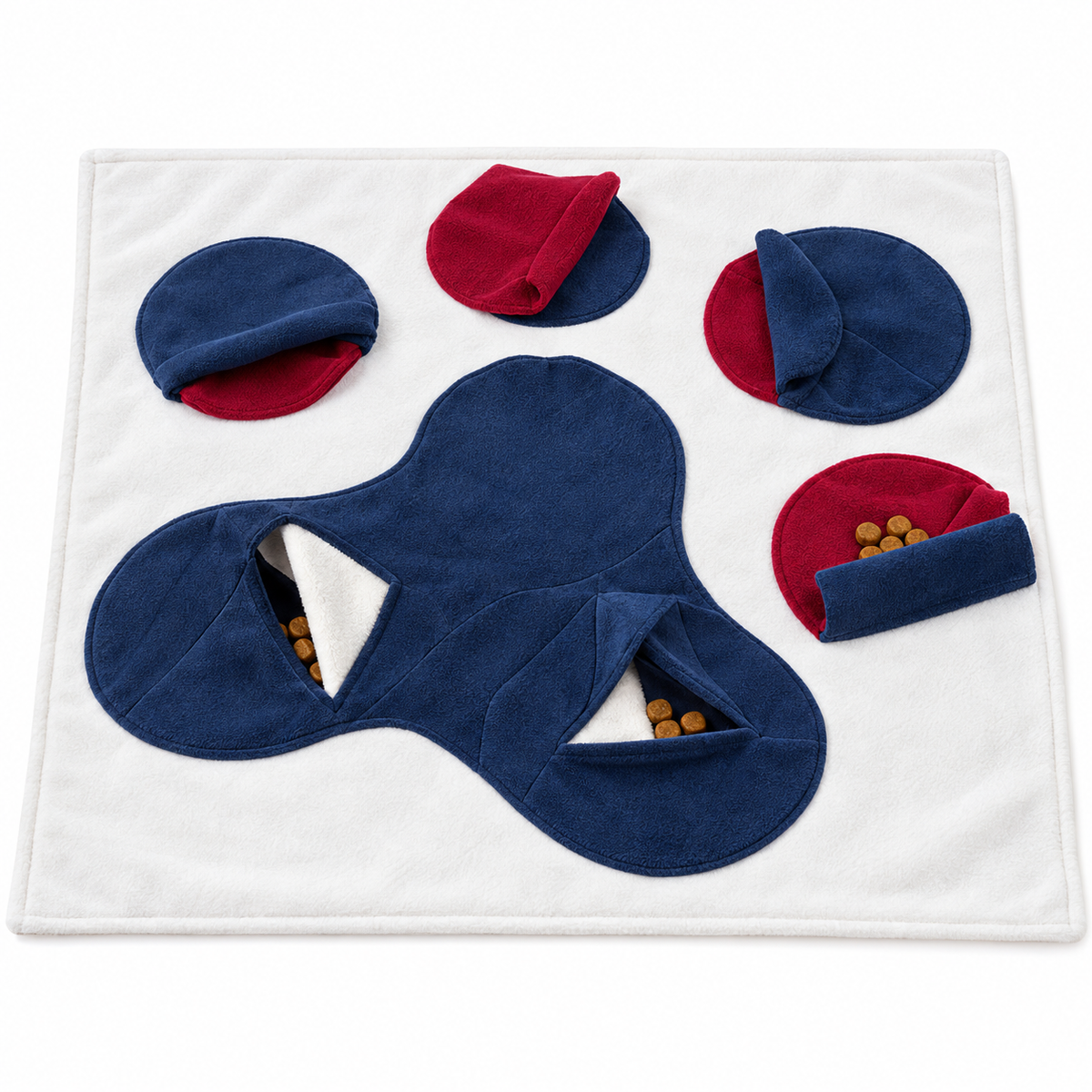 Aktivitetsteppe med Snuseteppe – 70 × 70 cm