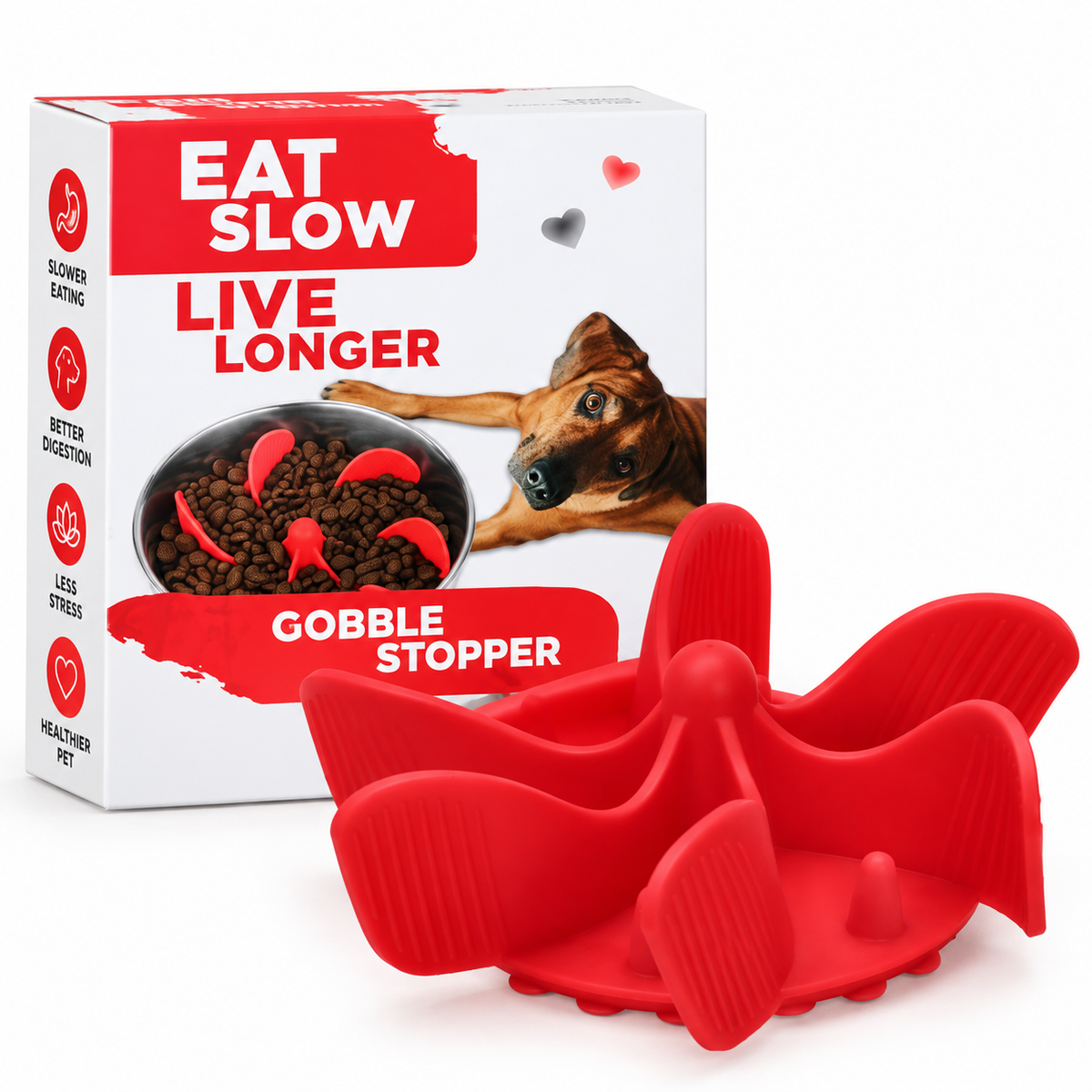 Eat Slow Live Longer Gobble Stopper – Rød