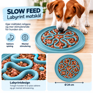 Slow Feed Fôrmatte i Silikon – Labyrint 24 cm