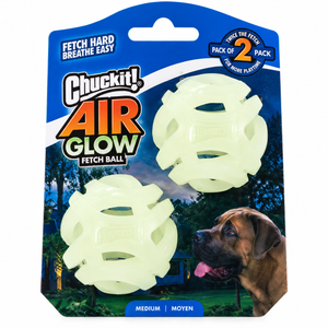 Chuckit Max Glow Air Fetch Ball 2-pak