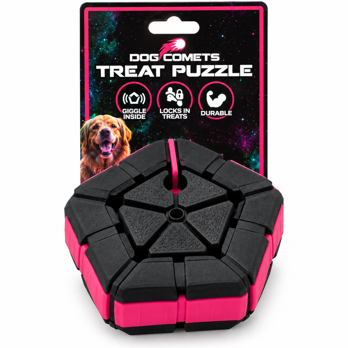 Dog Comets Treat Puzzle Pink
