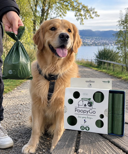 PoopyGo hundeposer i bruk på hundetur